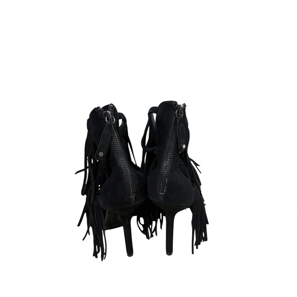 Alice + Olivia Jase Suede Fringe Heels